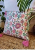 HomelyMess Floral Affair Block Print Cushion Cover
