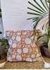 HomelyMess White Dahlias Block Print Cushion Cover