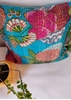 HomelyMess Blue Eyed Kantha Stitch Cushion Cover