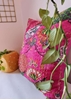 HomelyMess Pinkish Affair Kantha Stitch Cushion Cover