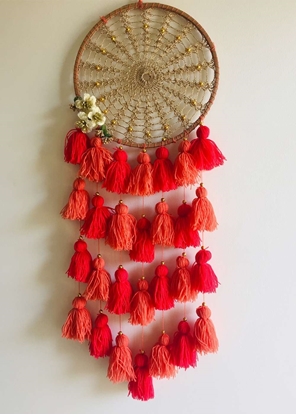 Homelymess Tasseled Dreamcatcher Peach Lily