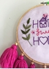 HomelyMess Powder Pink Embroidered Tasseled Dreamcatcher