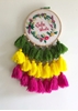 HomelyMess Multicoloured Embroidered Tasseled Dreamcatcher